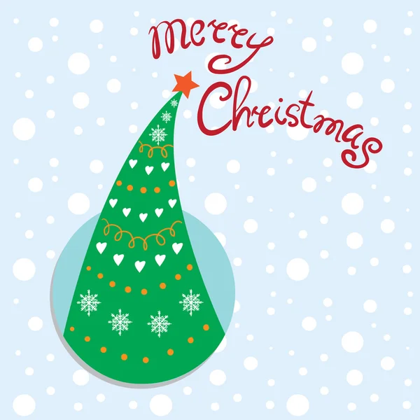 Neujahr Weihnachtskarte Baum — Stockvektor
