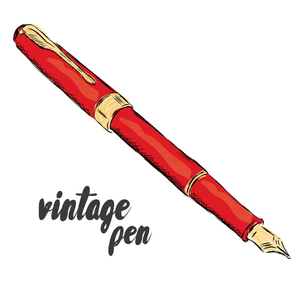 Ручка для письма. Векторная иллюстрация для открытки, плаката или печати на одежде . — стоковый вектор