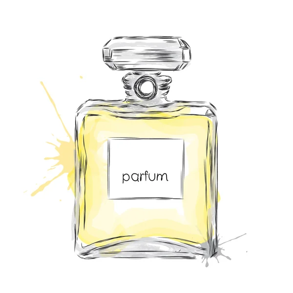 Flacon de parfum vecteur. Empreinte tendance. Mode & Style . — Image vectorielle