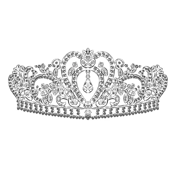 Crown vector. Painted diadem. Vector illustration for a greeting card, poster, or print on clothes. — Stock Vector