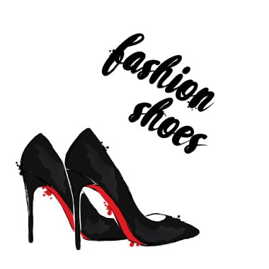 Şık ayakkabılar vektör. Vektör çizim tebrik kartı, poster ya da giyim üzerine baskı için.