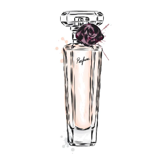 Vetor de garrafa de perfume. Impressão da moda. Moda & Estilo . —  Vetores de Stock