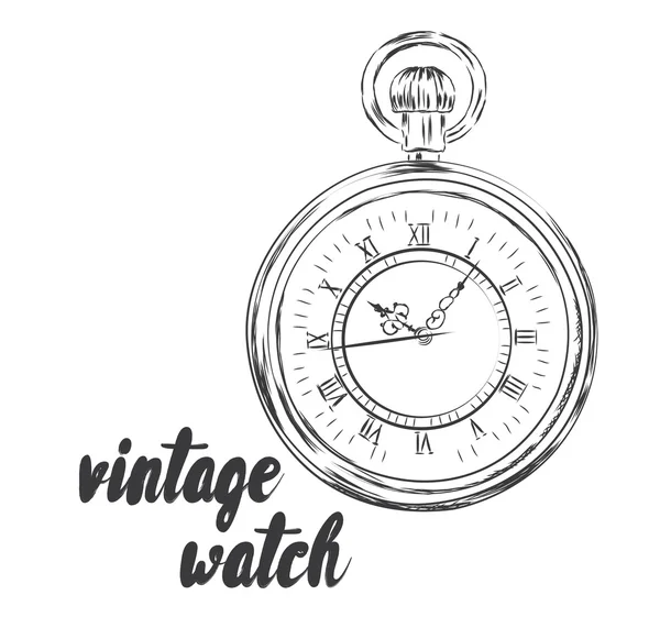 Vintage horloge vecteur. Illustration vectorielle pour carte de vœux, affiche ou impression sur vêtements . — Image vectorielle