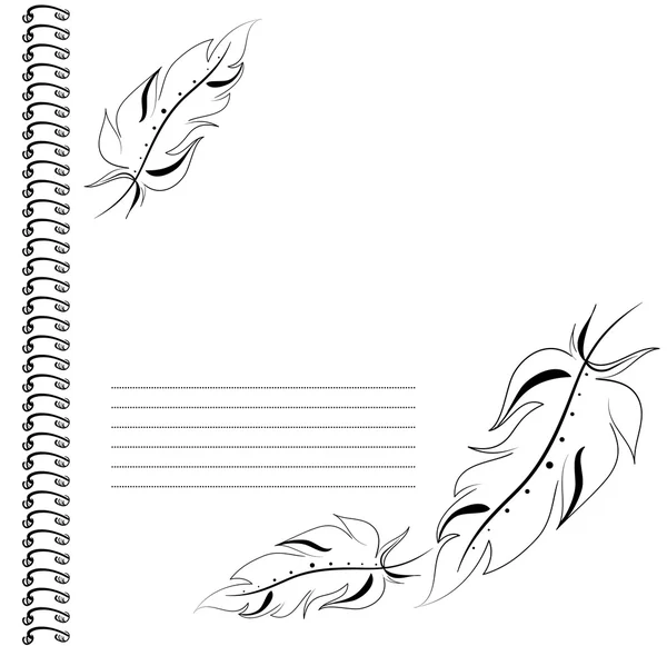 Vecteur de plumes Motifs ethniques couverture cahier impression — Image vectorielle