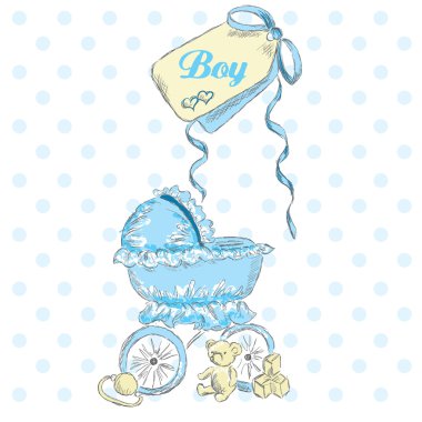 Bir çocuğun doğum tebrik. Çocuk kartpostal 