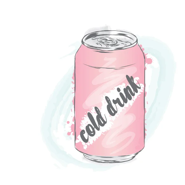 Soğuk içecek bankası. Vektör çizimi. — Stok Vektör