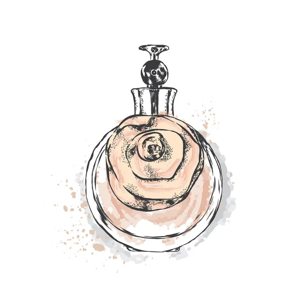 Flacon de parfum vecteur. Empreinte tendance. Mode et style . — Image vectorielle