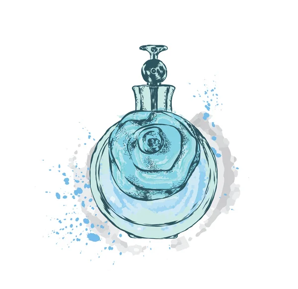 Vector de botella de perfume. Estampado de moda. Moda y Estilo . — Vector de stock