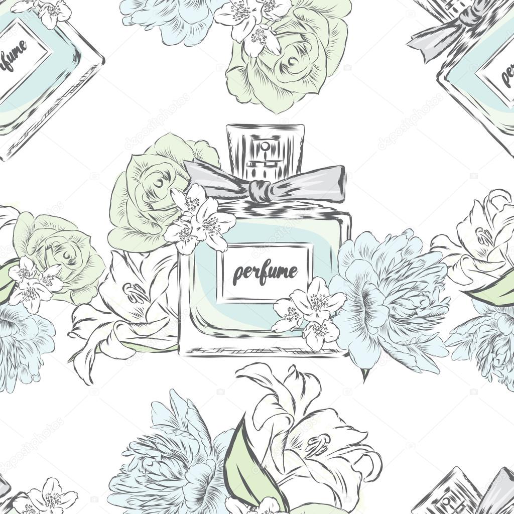 Perfume bottle vector. Trendy print. Fashion and Style.
