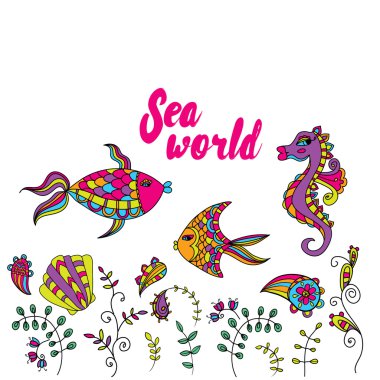 Vektör çizim desenleri ile. Yaz.