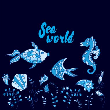 Vektör çizim desenleri ile. Yaz.