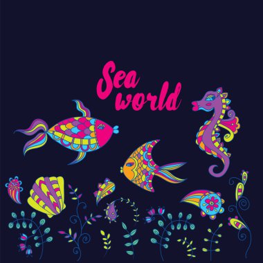 Vektör çizim desenleri ile. Yaz.