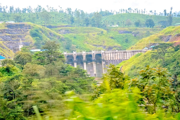 View from train a dam in up country sri lanka