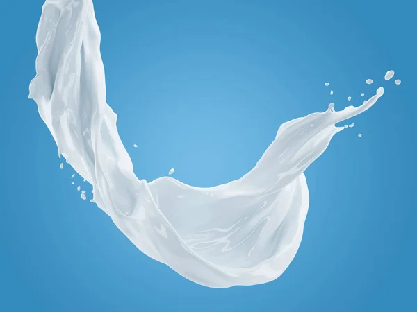 Ilustrație Stropirii Lapte Fundal Albastru Gradient Cale Tăiere — Fotografie, imagine de stoc