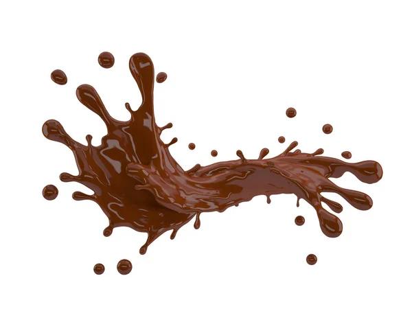 Ілюстрація Шоколадних Бризок Білому Тлі Відсічним Контуром — стокове фото