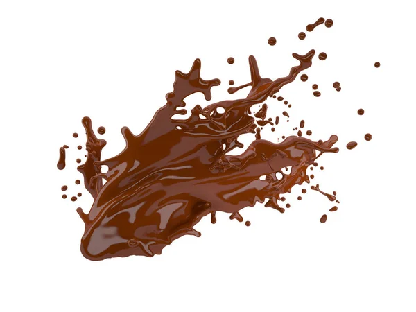 Ilustración Salpicadura Chocolate Sobre Fondo Blanco Con Ruta Recorte —  Fotos de Stock