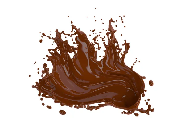 Illustration Chocolate Splash White Background Clipping Path — Stock Photo, Image