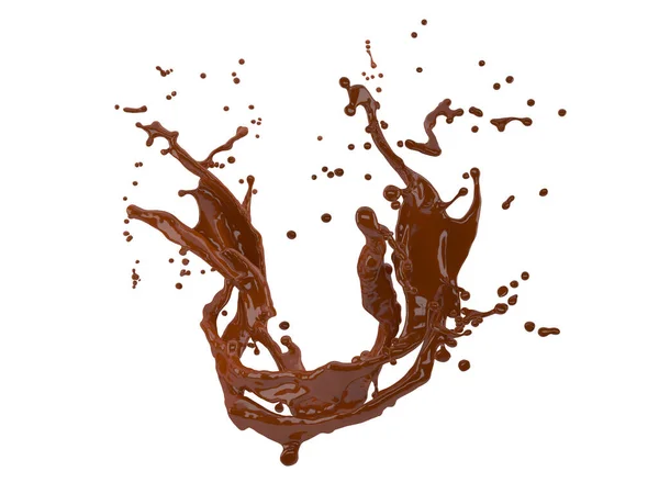 Illustration Chocolate Splash White Background Clipping Path — Stock Photo, Image