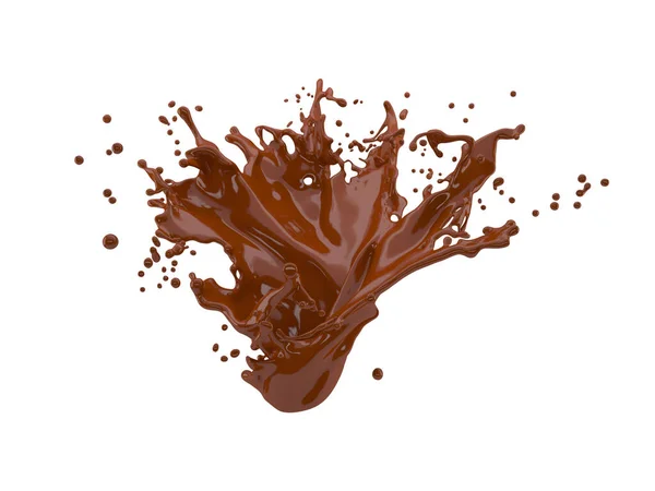 Kesme Yolu Ile Beyaz Arkaplan Üzerine Çikolata Sıçraması Illüstrasyon — Stok fotoğraf
