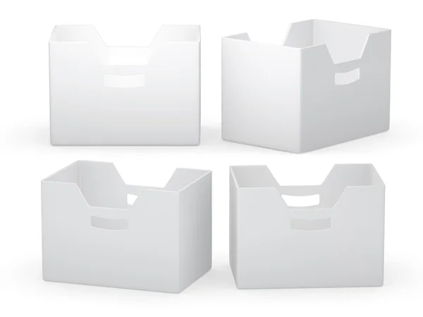 Caixa de pasta de papel branco com caminho de recorte — Fotografia de Stock