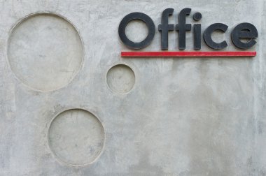 office metin arka plan dokusu ile gri beton duvar