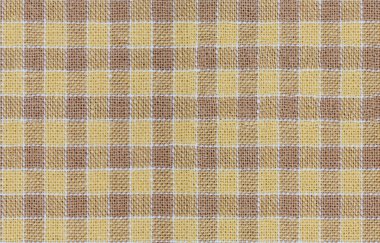 Kesintisiz sarı ve kahverengi kareli kumaş doku
