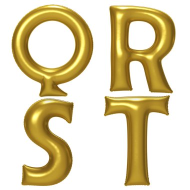 Altın alfabe folyo balon kırpma yoluyla ayarla