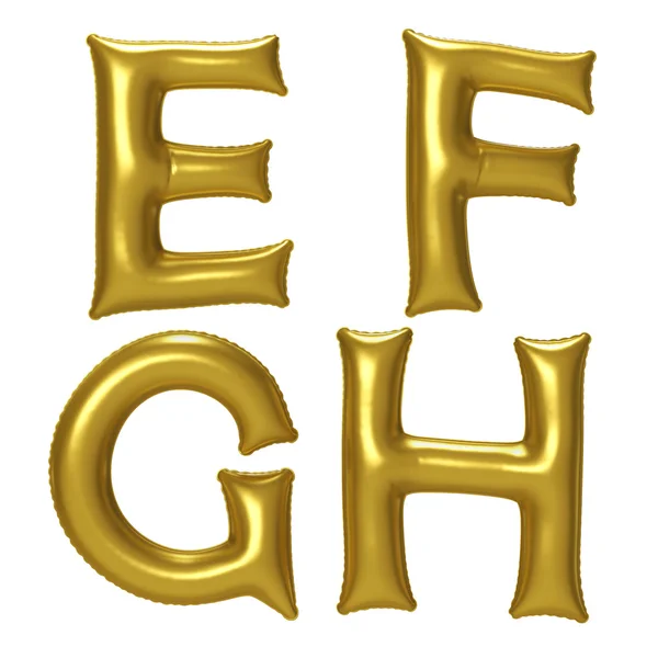 Gouden alfabet folie ballon instellen met uitknippad — Stockfoto
