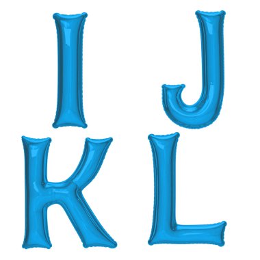 Mavi alfabe folyo balon kırpma yoluyla ayarla