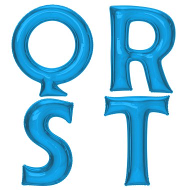 Mavi alfabe folyo balon kırpma yoluyla ayarla