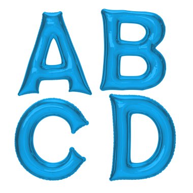 Mavi alfabe folyo balon kırpma yoluyla ayarla