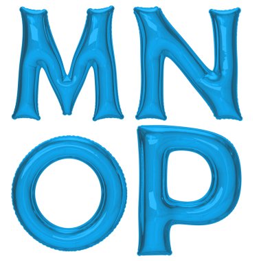 Mavi alfabe folyo balon kırpma yoluyla ayarla