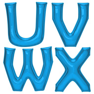 Mavi alfabe folyo balon kırpma yoluyla ayarla