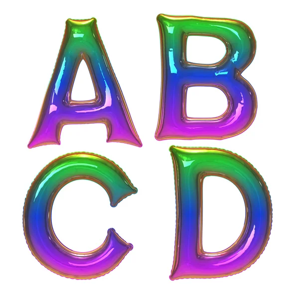 Arco iris color alfabeto foil globo conjunto con recorte camino —  Fotos de Stock
