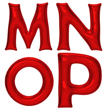 Kırmızı alfabe folyo balon kırpma yoluyla ayarla