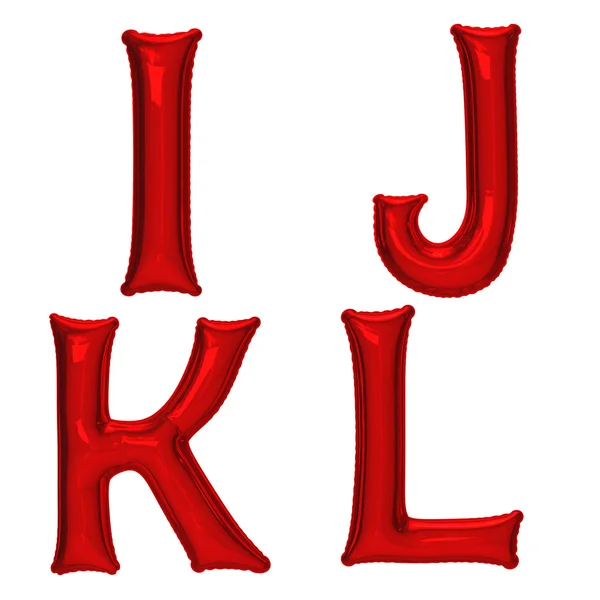 Rode alfabet folie ballon instellen met uitknippad — Stockfoto