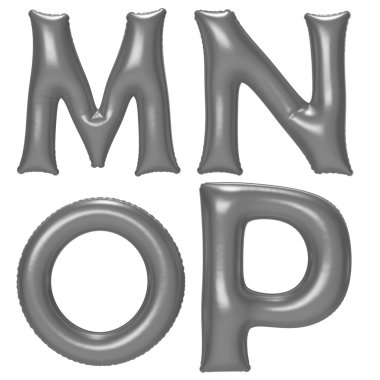 Gümüş alfabe folyo balon kırpma yoluyla ayarla