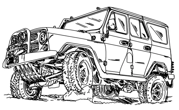 Coche uaz — Vector de stock