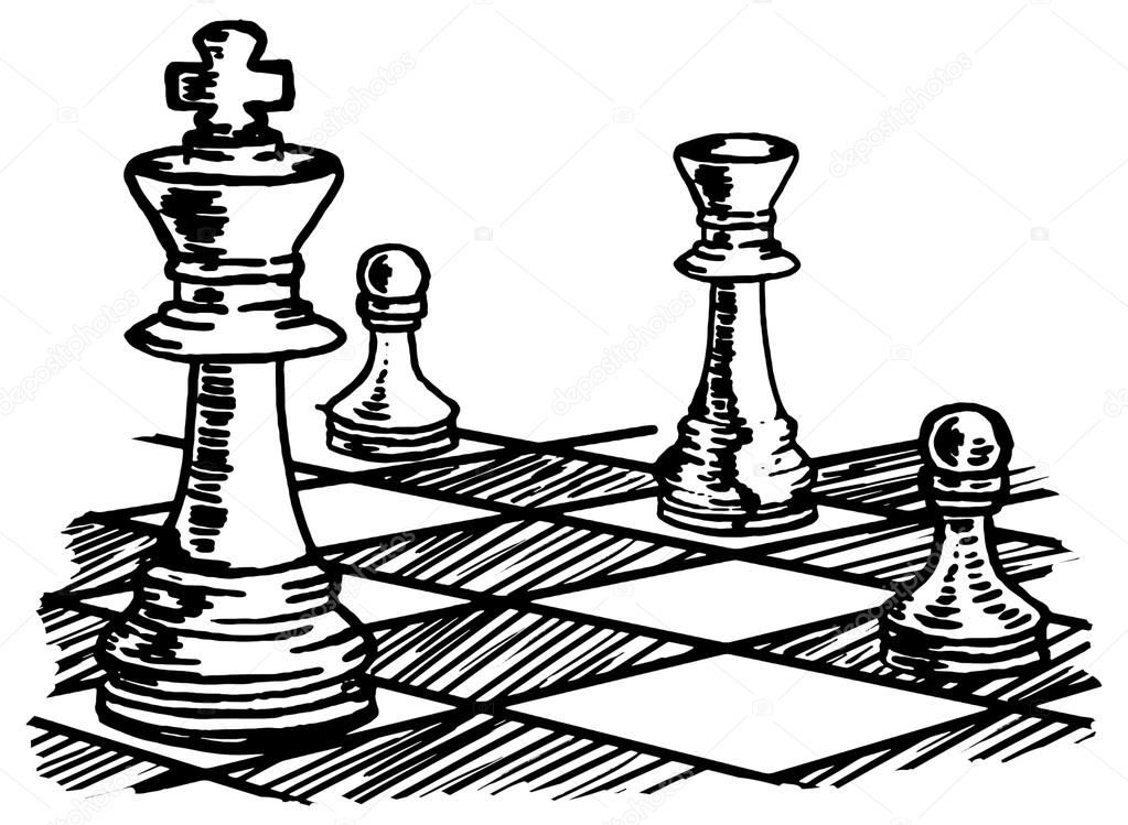 Chessboard Drawing With Figures. Royalty Free SVG, Cliparts, Vetores, e  Ilustrações Stock. Image 53482193.