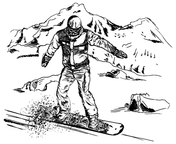 Snowboarder — Vettoriale Stock