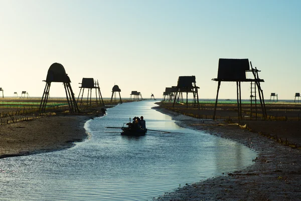 Plage de Dong Chau tôt le matin. Thaibinh, Vietnam . — Photo