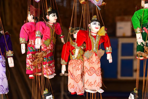 Wooden handicraft puppets — Stock Photo, Image