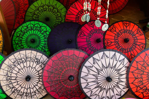 Traditional handicraft umbrellas — Stock Photo, Image