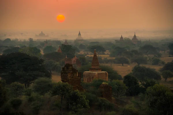 Kuil di Bagan, Myanmar. Stok Gambar
