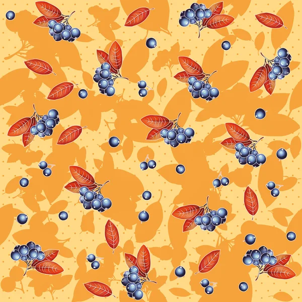 Chokeberry Sarı zemin üzerine desen