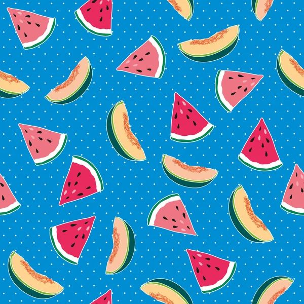 karpuz ve kavun puantiyeli mavi sorunsuz zemin üzerine desen