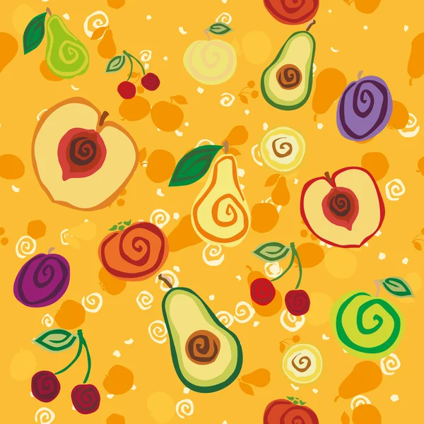 Sarı bir arka plan üzerinde meyve şekli