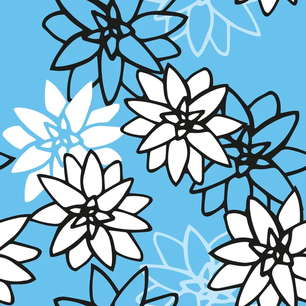 Mavi zemin üzerine Çiçek deseni