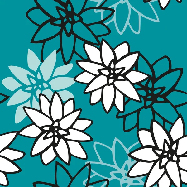 Mavi zemin üzerine Çiçek deseni