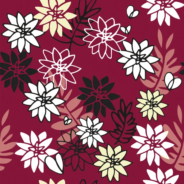 Kırmızı şarap zemin üzerine Çiçek deseni